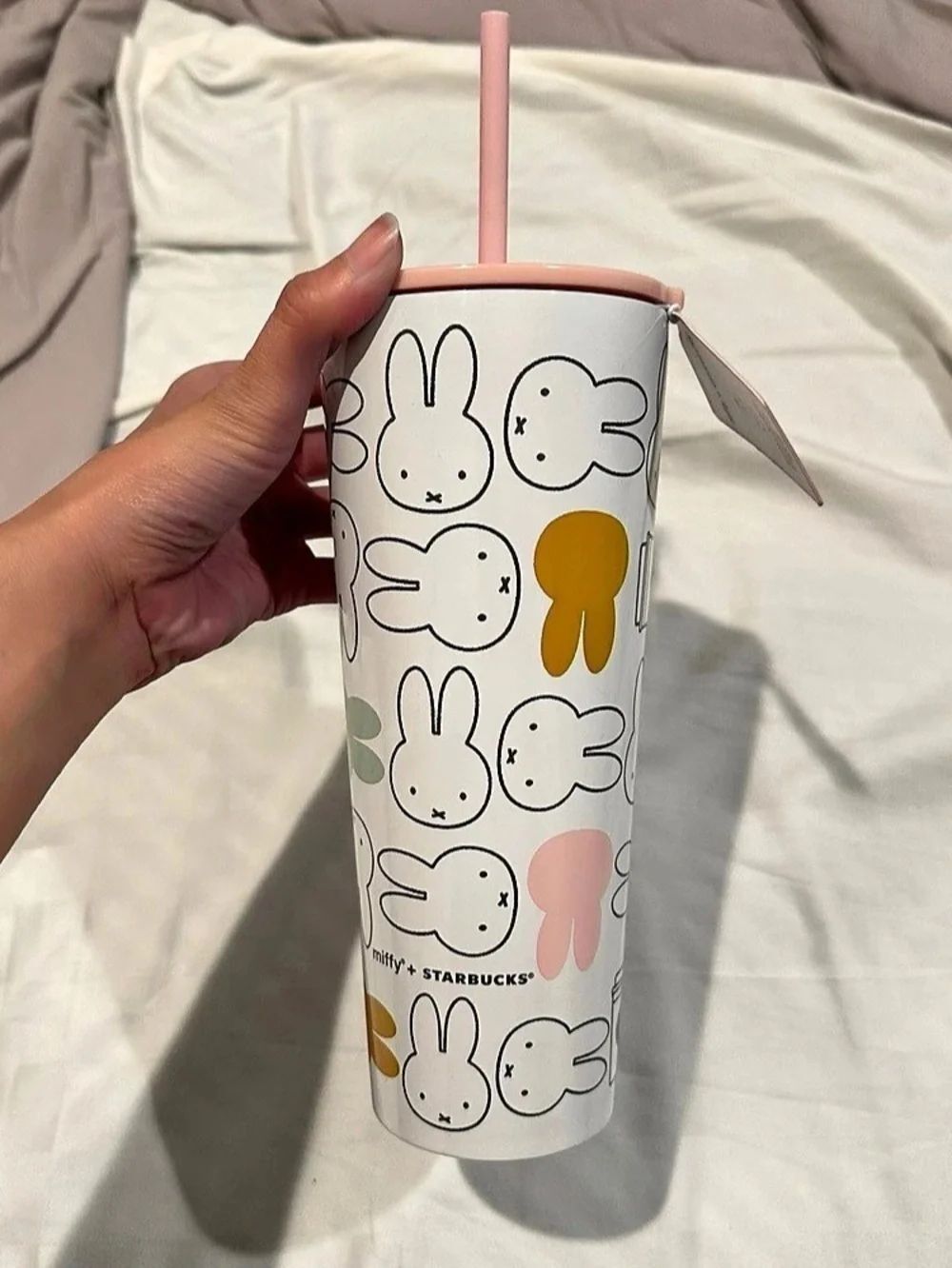 Starbucks Miffy + Starbucks Cold Cup Tumbler White & Pink